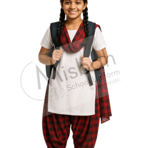 White Red Check Frock Salwar