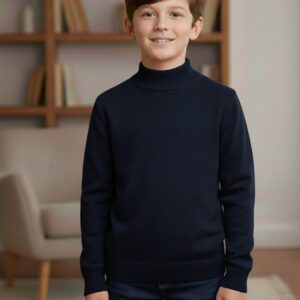 Navy Blue T Neck Sweater